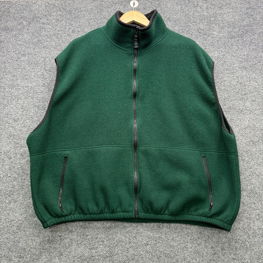 Timberline Colorado Fleece Vest Mens XXL Green Full Zip Made in USA Outdoor